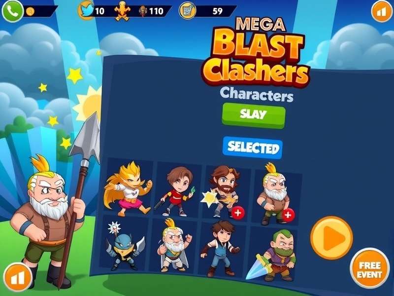 Mega Blast Clashers character selection screen