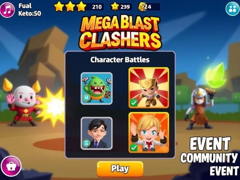 Mega Blast Clashers gameplay screenshot showing character battles